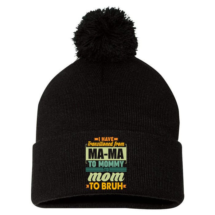 Ma-ma To Mommy To Mom To Bruh Pom Pom 12in Knit Beanie