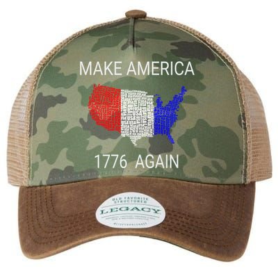 Make America 1776 Again Constitution Freedom Usa Gift Meaningful Gift Legacy Tie Dye Trucker Hat