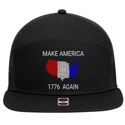 Make America 1776 Again Constitution Freedom Usa Gift Meaningful Gift 7 Panel Mesh Trucker Snapback Hat