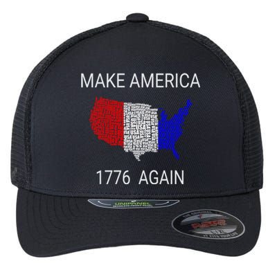 Make America 1776 Again Constitution Freedom Usa Gift Meaningful Gift Flexfit Unipanel Trucker Cap