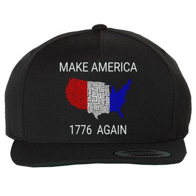 Make America 1776 Again Constitution Freedom Usa Gift Meaningful Gift Wool Snapback Cap