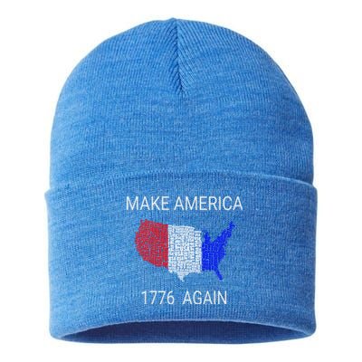 Make America 1776 Again Constitution Freedom Usa Gift Meaningful Gift Sustainable Knit Beanie