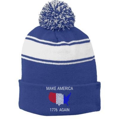 Make America 1776 Again Constitution Freedom Usa Gift Meaningful Gift Stripe Pom Pom Beanie