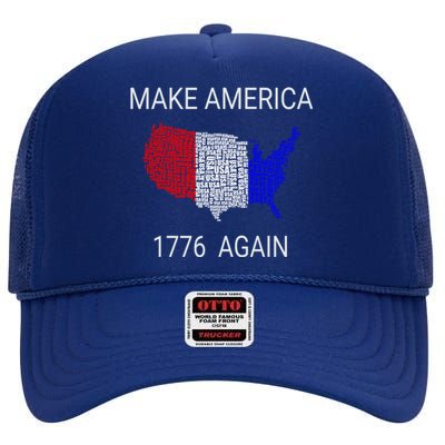 Make America 1776 Again Constitution Freedom Usa Gift Meaningful Gift High Crown Mesh Back Trucker Hat