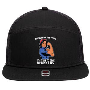 Maybe After 248 Years Its Time To Give The A Try 7 Panel Mesh Trucker Snapback Hat