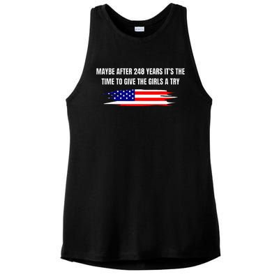 Maybe After 248 Years ItS The Time To Give The A Try Ladies PosiCharge Tri-Blend Wicking Tank