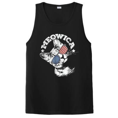 Meowica Americat 4th Of July American Flag Usa Cool Gift PosiCharge Competitor Tank