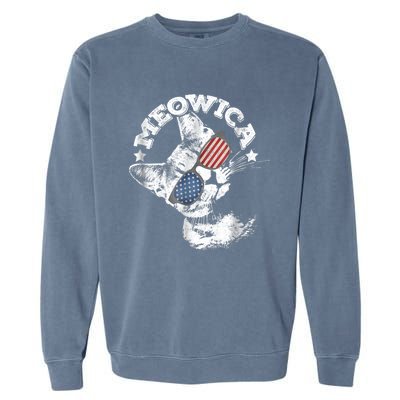 Meowica Americat 4th Of July American Flag Usa Cool Gift Garment-Dyed Sweatshirt