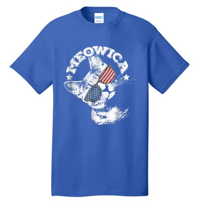 Meowica Americat 4th Of July American Flag Usa Cool Gift Tall T-Shirt