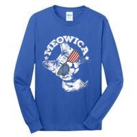 Meowica Americat 4th Of July American Flag Usa Cool Gift Tall Long Sleeve T-Shirt