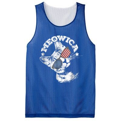 Meowica Americat 4th Of July American Flag Usa Cool Gift Mesh Reversible Basketball Jersey Tank