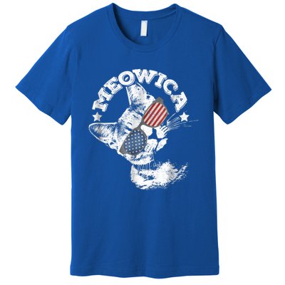 Meowica Americat 4th Of July American Flag Usa Cool Gift Premium T-Shirt