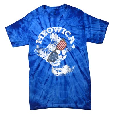 Meowica Americat 4th Of July American Flag Usa Cool Gift Tie-Dye T-Shirt