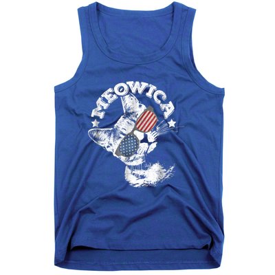 Meowica Americat 4th Of July American Flag Usa Cool Gift Tank Top