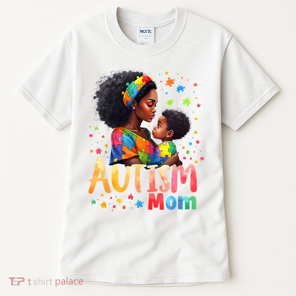 Mom Afro Autism Awareness Mama Black Autism Tall T-Shirt