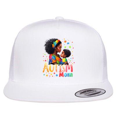Mom Afro Autism Awareness Mama Black Autism Flatbill Hat