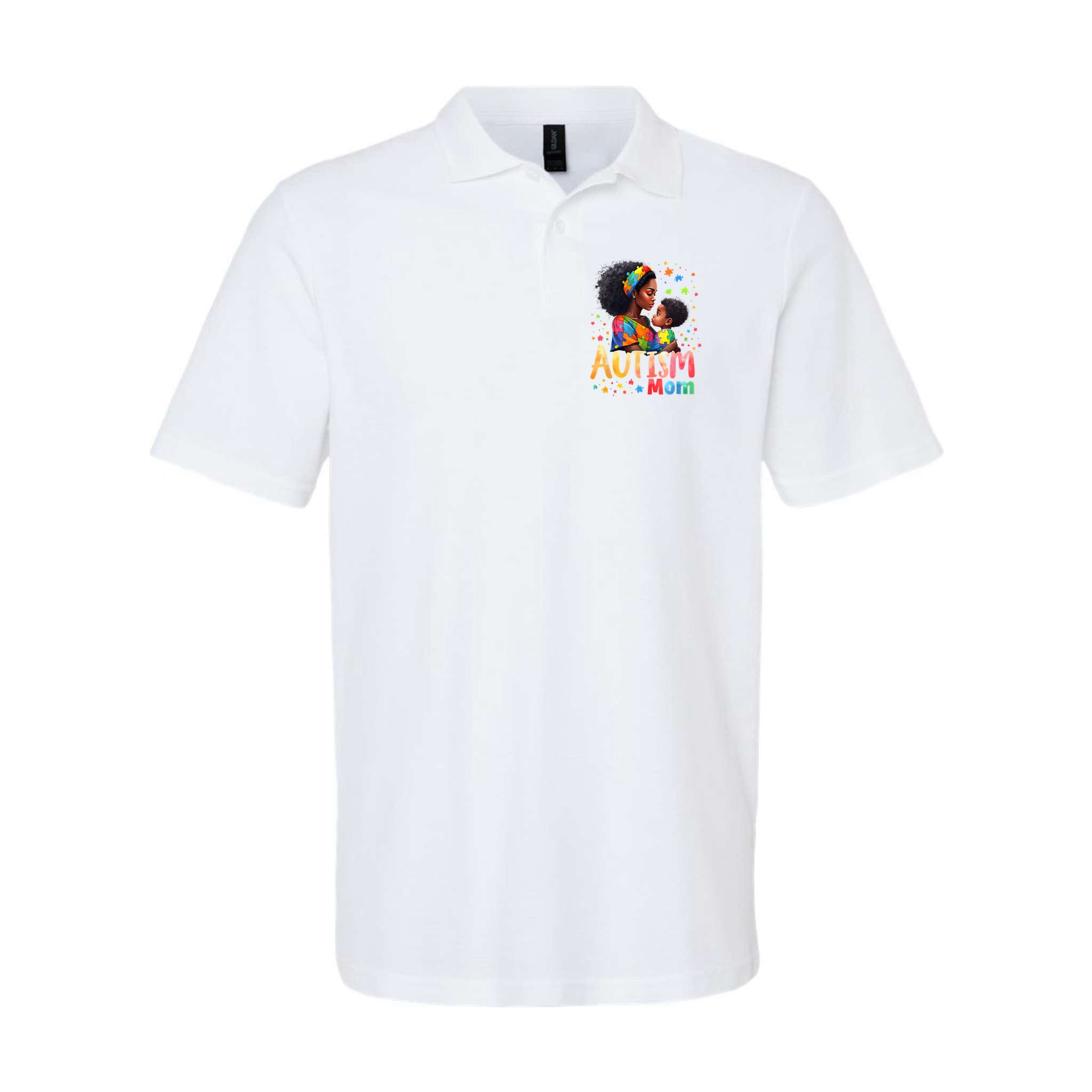 Mom Afro Autism Awareness Mama Black Autism Polo