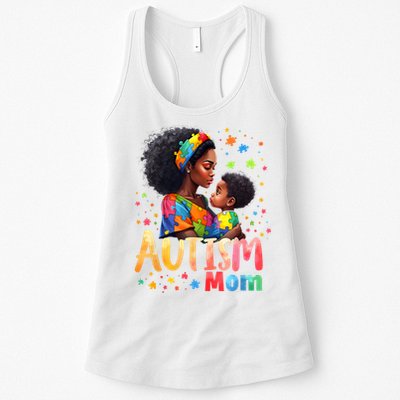 Mom Afro Autism Awareness Mama Black Autism Womens Tank Top