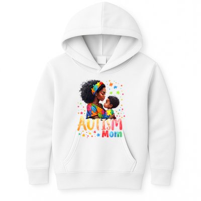 Mom Afro Autism Awareness Mama Black Autism Kids Hoodie