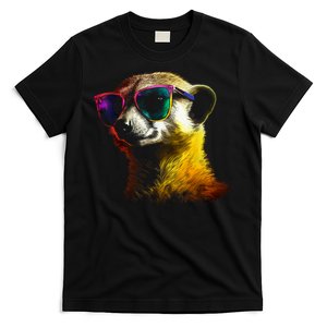 Meerkat Artwork Animal Art Sunglasses Meerkat T-Shirt