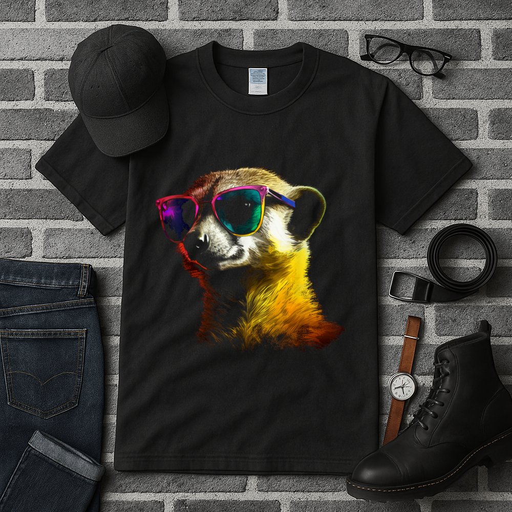 Meerkat Artwork Animal Art Sunglasses Meerkat Tall T-Shirt