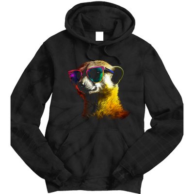 Meerkat Artwork Animal Art Sunglasses Meerkat Tie Dye Hoodie