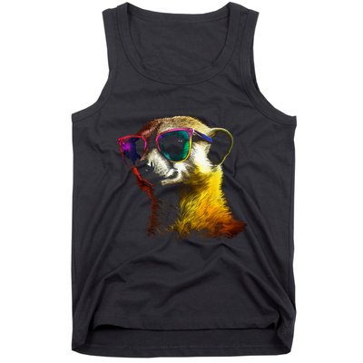 Meerkat Artwork Animal Art Sunglasses Meerkat Tank Top