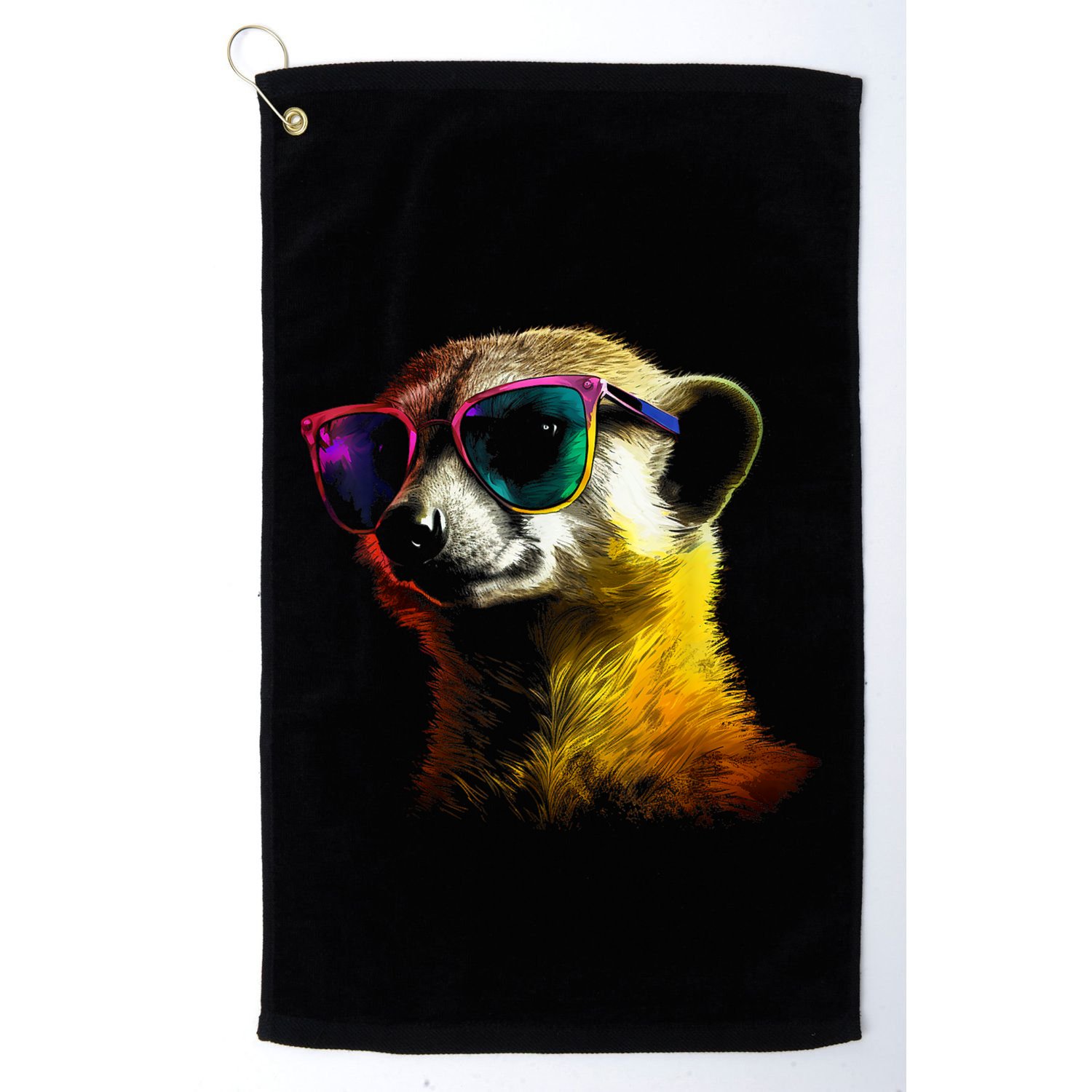 Meerkat Artwork Animal Art Sunglasses Meerkat Golf Towel