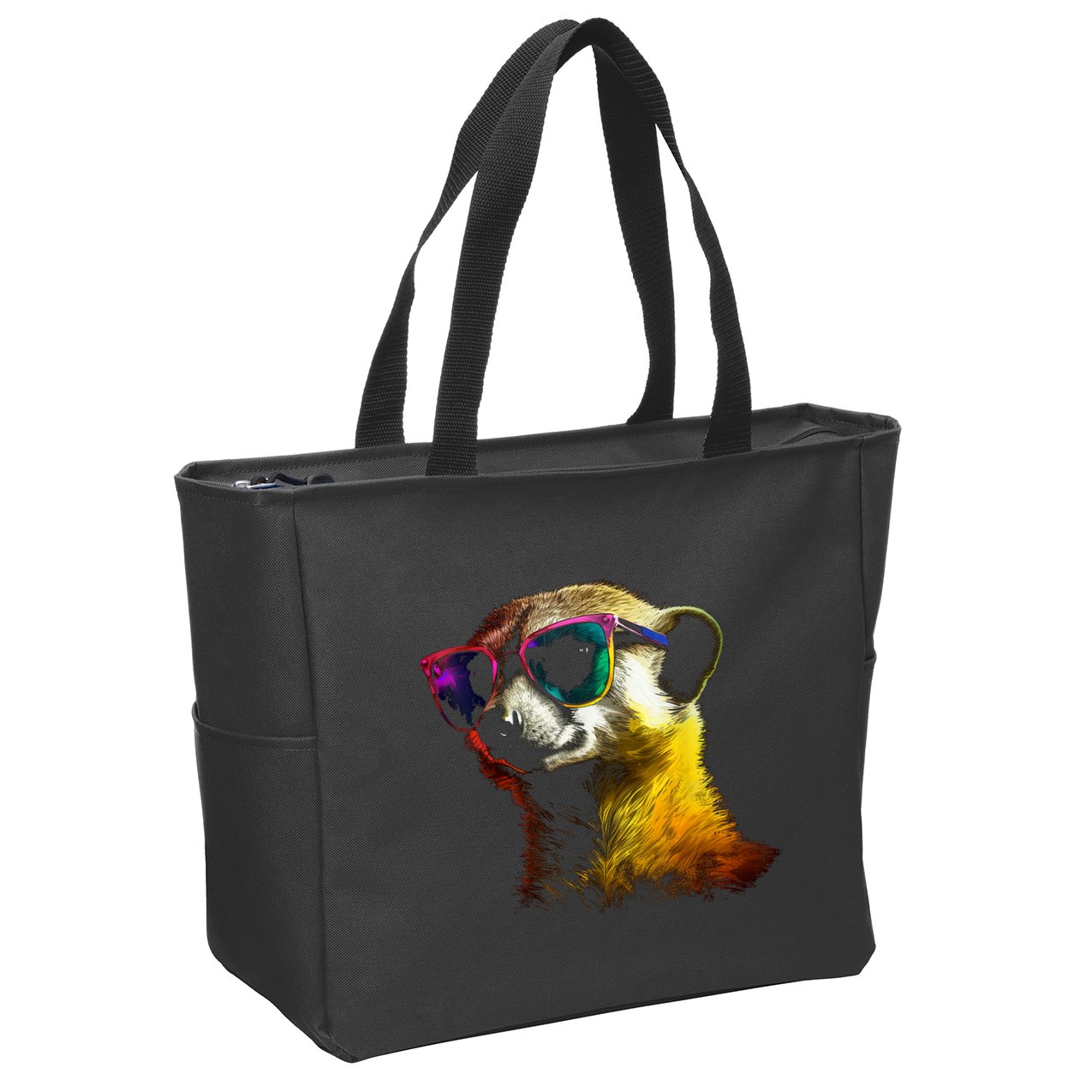 Meerkat Artwork Animal Art Sunglasses Meerkat Zip Tote Bag