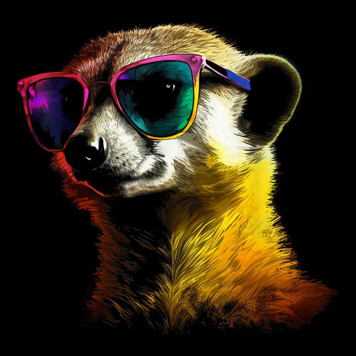 Meerkat Artwork Animal Art Sunglasses Meerkat Zip Tote Bag