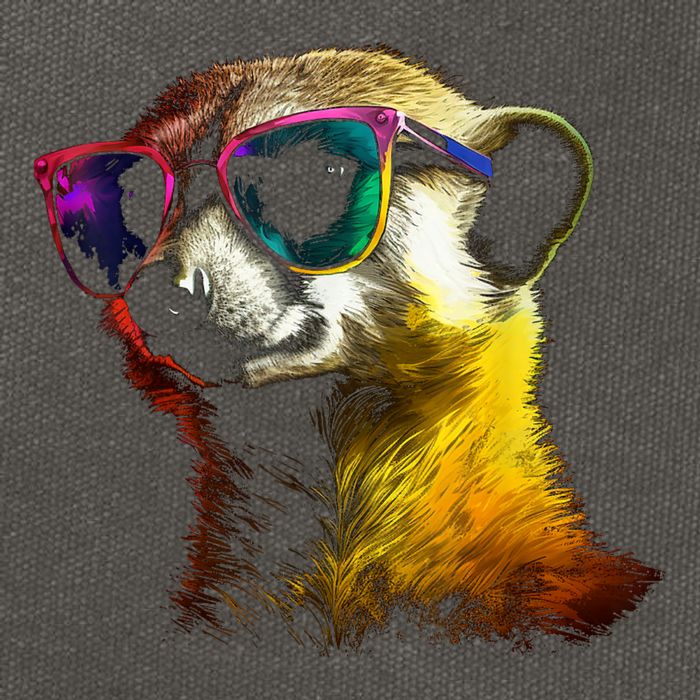 Meerkat Artwork Animal Art Sunglasses Meerkat Cotton Canvas Backpack