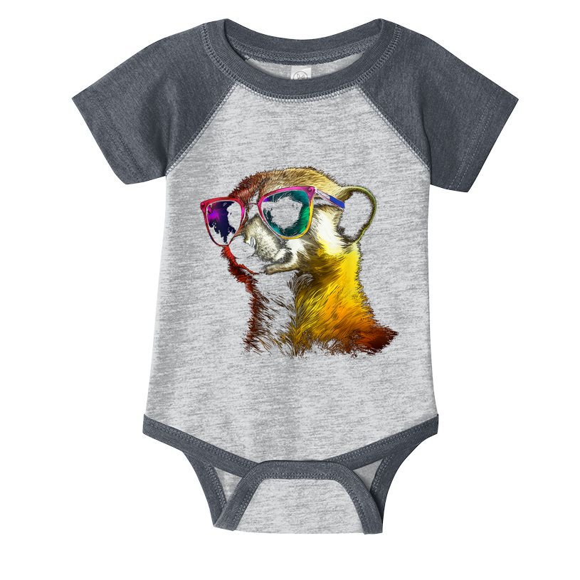 Meerkat Artwork Animal Art Sunglasses Meerkat Infant Baby Jersey Bodysuit