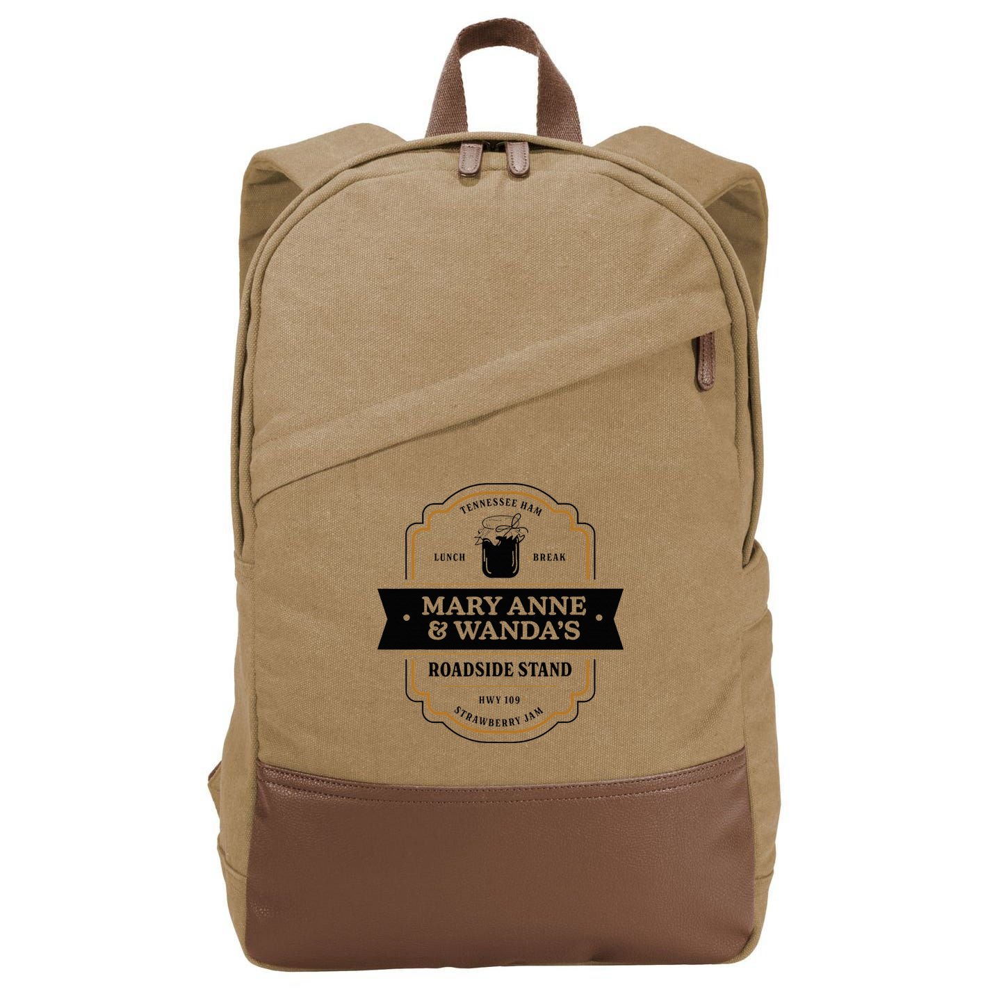 Mary Anne And Wanda Farmers Market Tennessee Ham Cotton Canvas Backpack