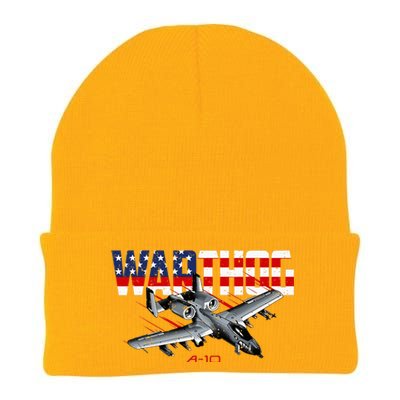 Military Airplane A10 Warthog American Flag Knit Cap Winter Beanie