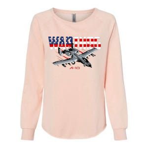 Military Airplane A10 Warthog American Flag Womens California Wash Sweatshirt