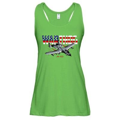 Military Airplane A10 Warthog American Flag Ladies Essential Flowy Tank