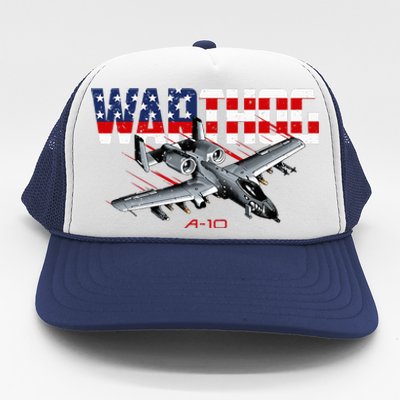 Military Airplane A10 Warthog American Flag Trucker Hat