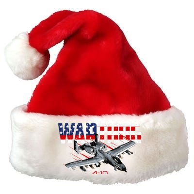 Military Airplane A10 Warthog American Flag Premium Christmas Santa Hat