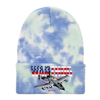 Military Airplane A10 Warthog American Flag Tie Dye 12in Knit Beanie