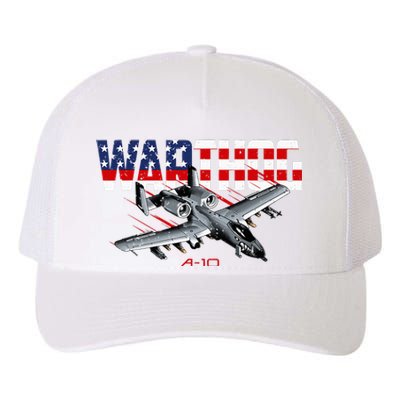 Military Airplane A10 Warthog American Flag Yupoong Adult 5-Panel Trucker Hat