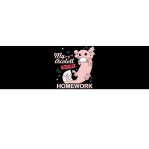 My Axolotl Ate My Homework Funny Axolotls School Nerd Bumper Sticker