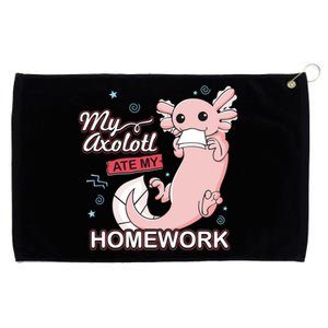 My Axolotl Ate My Homework Funny Axolotls School Nerd Grommeted Golf Towel