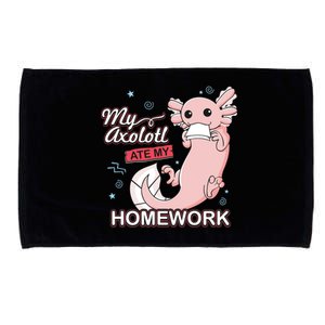 My Axolotl Ate My Homework Funny Axolotls School Nerd Microfiber Hand Towel