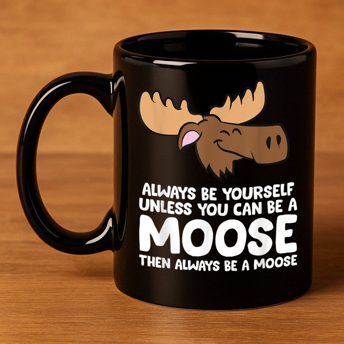 Moose Alaska Always Be Yourself Unless You Can Be A Moose 11oz C Handle Ceramic Mug