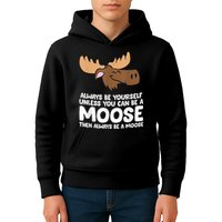 Moose Alaska Always Be Yourself Unless You Can Be A Moose Kids Hoodie