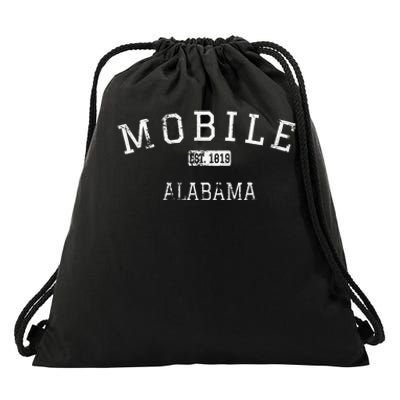 Mobile Alabama AL Vintage Drawstring Bag