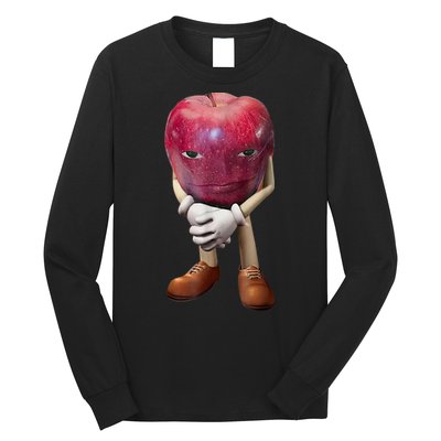 Me Asf Apple Funny Apple Face Meme Wapple Long Sleeve Shirt