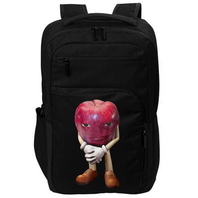 Me Asf Apple Funny Apple Face Meme Wapple Impact Tech Backpack