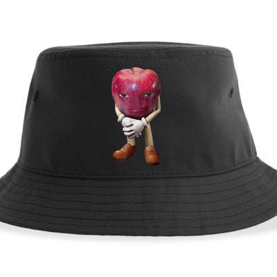 Me Asf Apple Funny Apple Face Meme Wapple Sustainable Bucket Hat