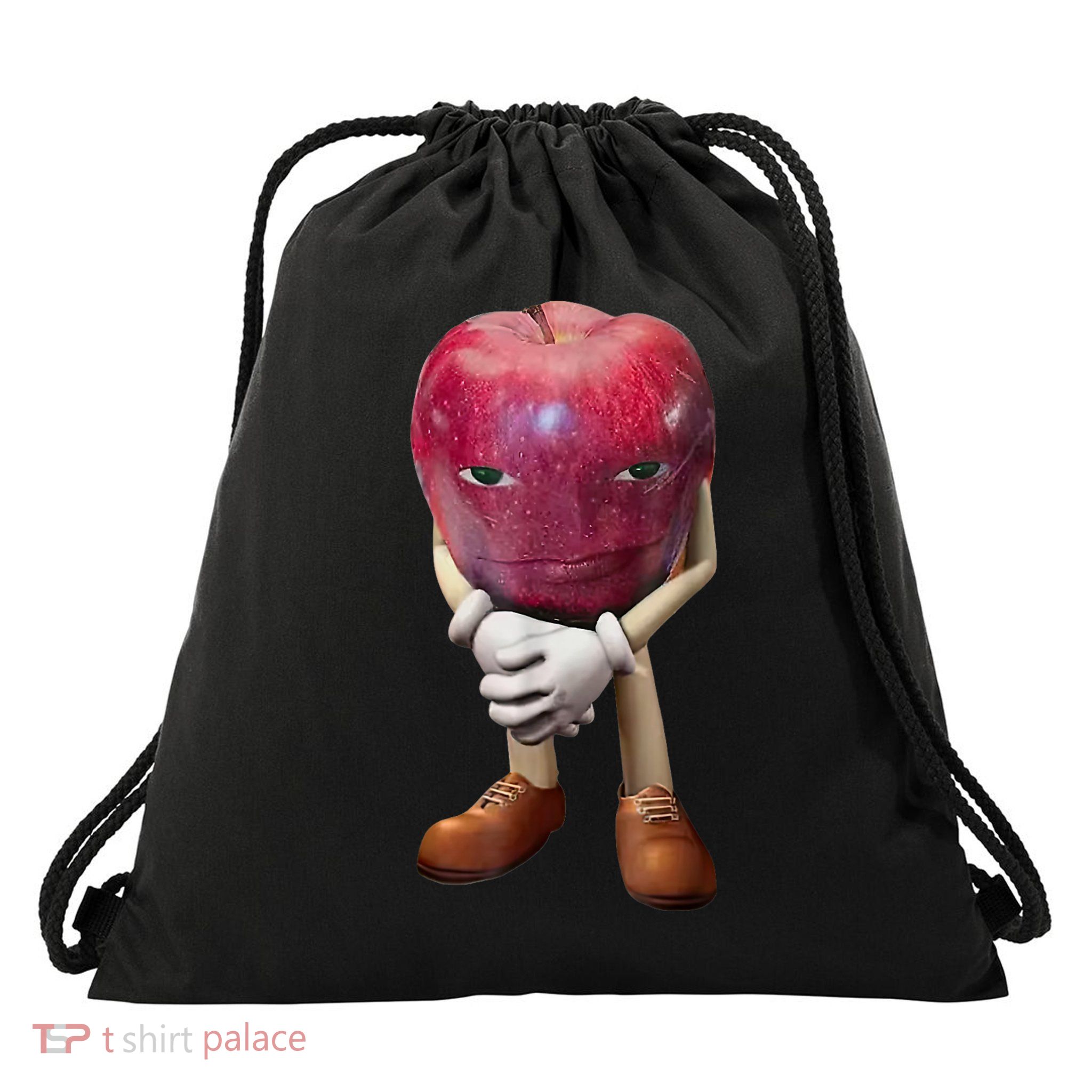 Me Asf Apple Funny Apple Face Meme Wapple Drawstring Bag